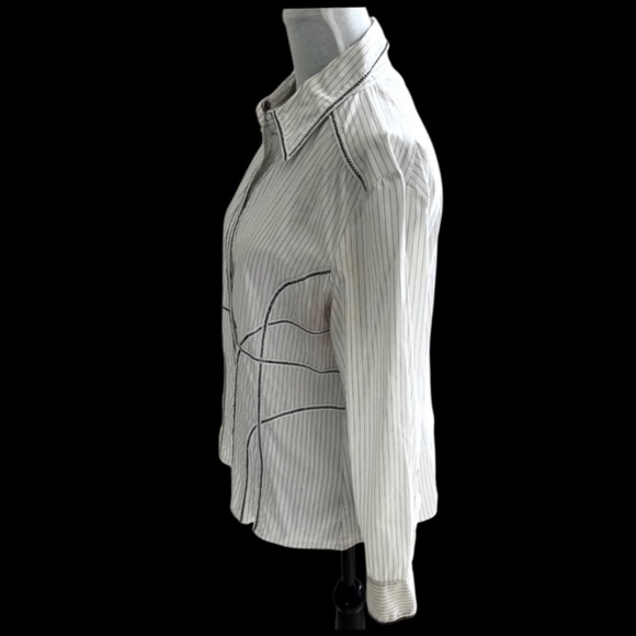 Ciet et Neige Vintage Women's Dress Shirt Fitted EU 42/US 6 White & Black - Picture 2 of 10